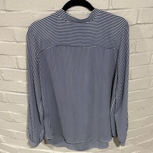 LOFT Navy and White Striped Shirt